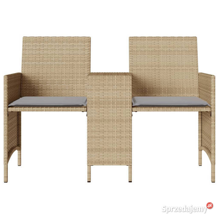 2os sofa ogrodowa ze stolikiem i stołkami beżowa
