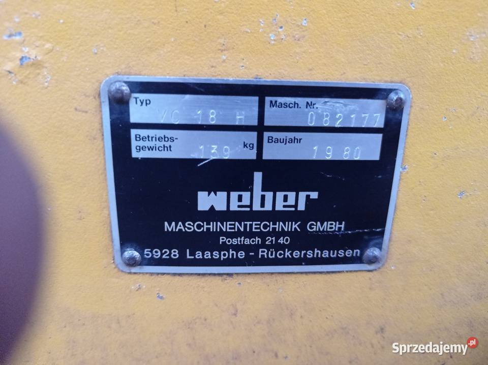 Zagęszczarka płyta wibracyjna Weber diesel Werchrata