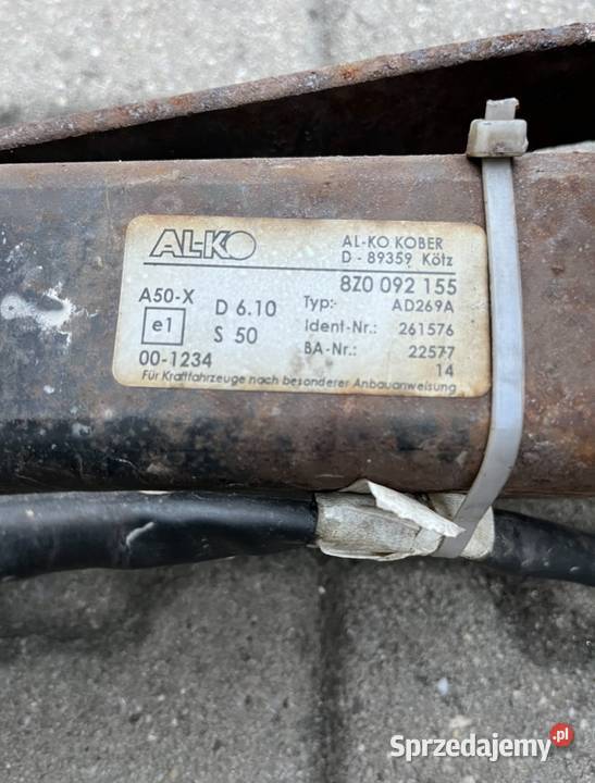 Oryginalny hak AlKO do Audi A2 8Z0 092 155 Rok produkcji 2003 małopolskie