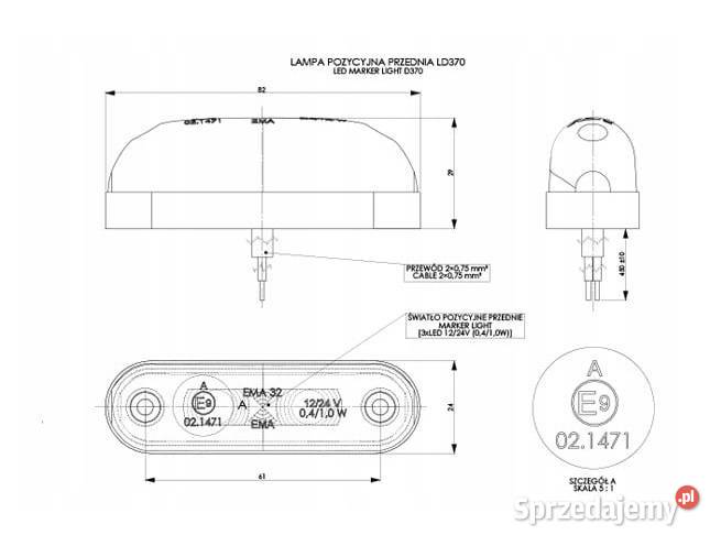 Lampa OWALNA BIAŁA LAMPA OBRYSOWA LD370 Horpol Chełm sprzedam