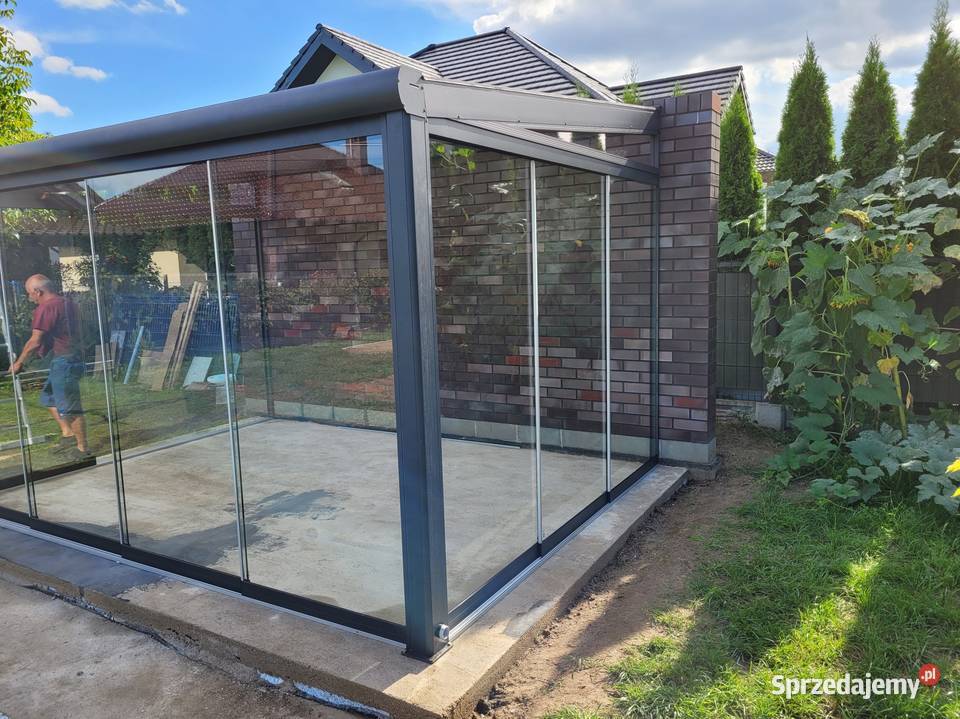 System przesuwnej ściany szklanej do zabudowy Architektura ogrodowa Świebodzin
