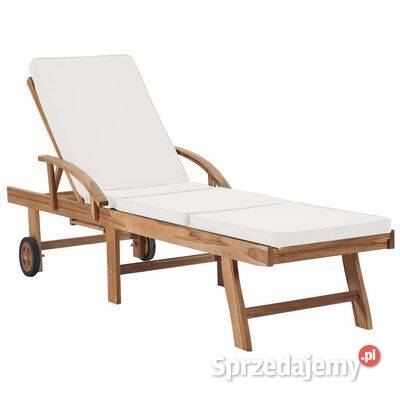 vidaXL Leżaki z poduszkami 2 lite drewno tekowe mazowieckie Warszawa