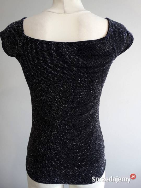Bluzka Czarna Brokatowa Wieczorowa Imprezowa Łomża