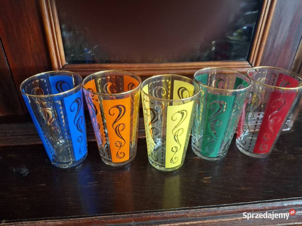 Szklanki kolorowestarocie Warszawa
