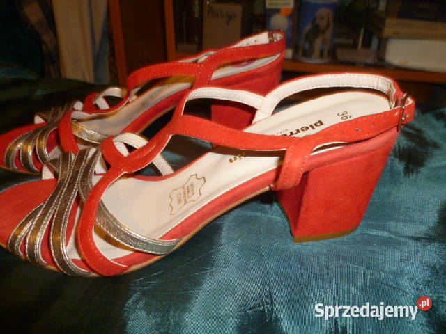 Sandalki czerwono złote r36