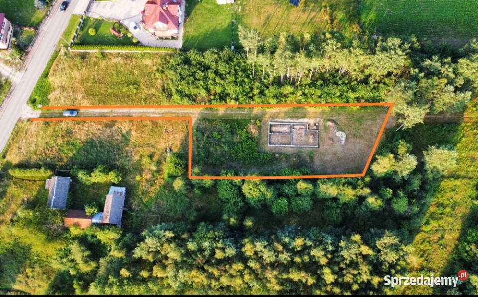 Piękna działka 1249m2 z rozpoczętą budową domu świętokrzyskie Zagnańsk sprzedam