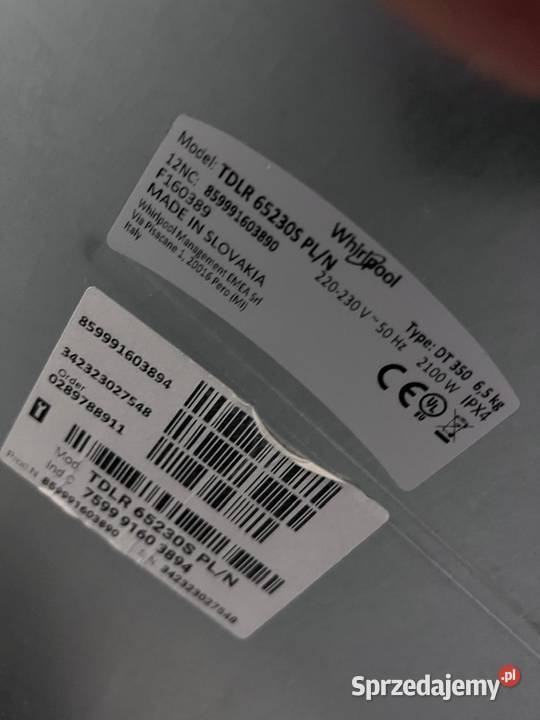 Pralka Whirlpool TDLR 65230S N 65 Sprawna Pozostałe Warszawa