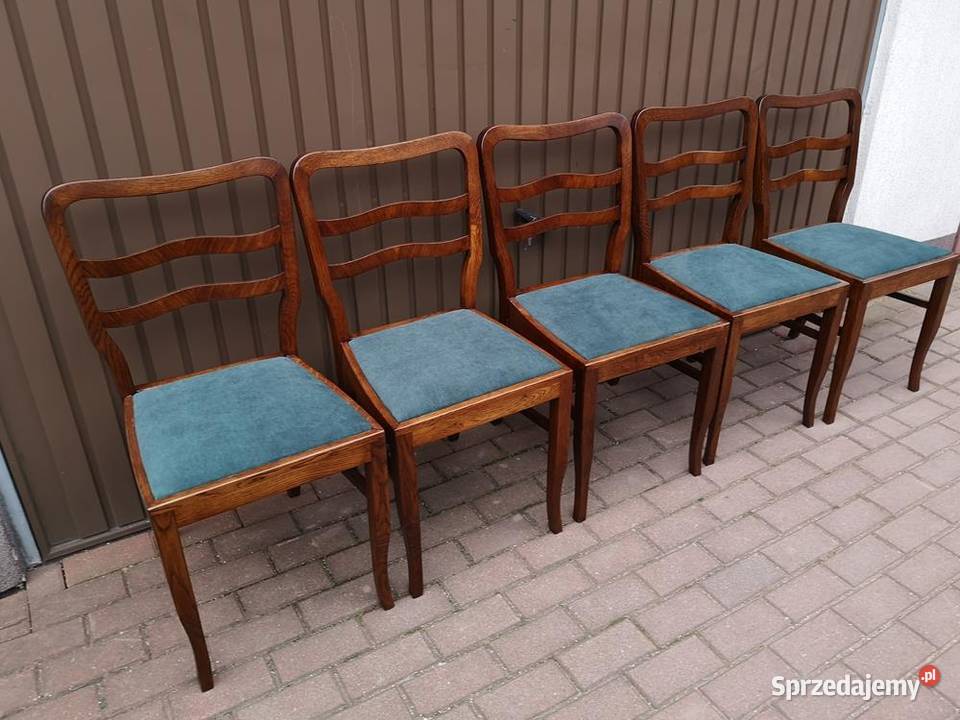 Krzesła ARTDECO Stare Antyk Komplet 5 Sztuk wielkopolskie Swarzędz