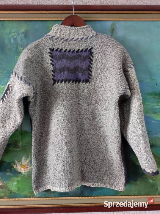 wełniany sweter dziergany bluza golf vintage Rozmiar 40(L) Kielce