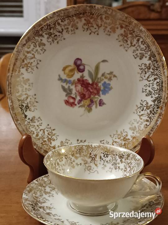 Zestaw porcelanowy filiżanka z talerzykami Gorlice