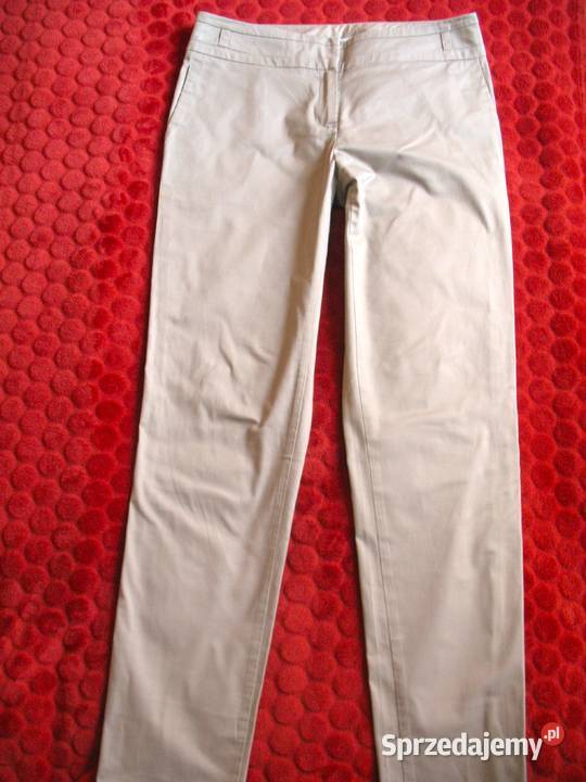 Spodnie bawełniane 38 M biodra 96 beżowe Długie Spodnie Siedlce