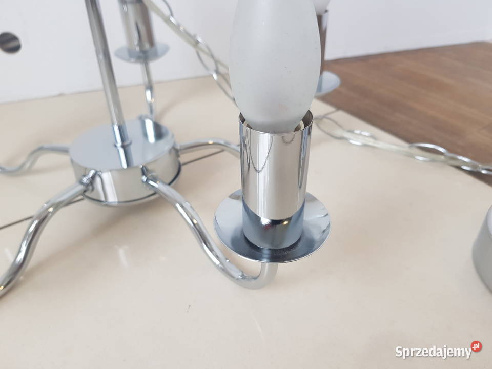 Lampa wisząca klasyczna żyrandol 5xE14 CHROM Warszawa