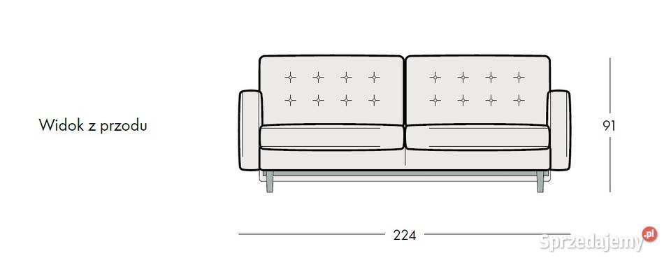 Sofa Tivoli szer 224 niebieska nowa Wwa Ursynów Warszawa