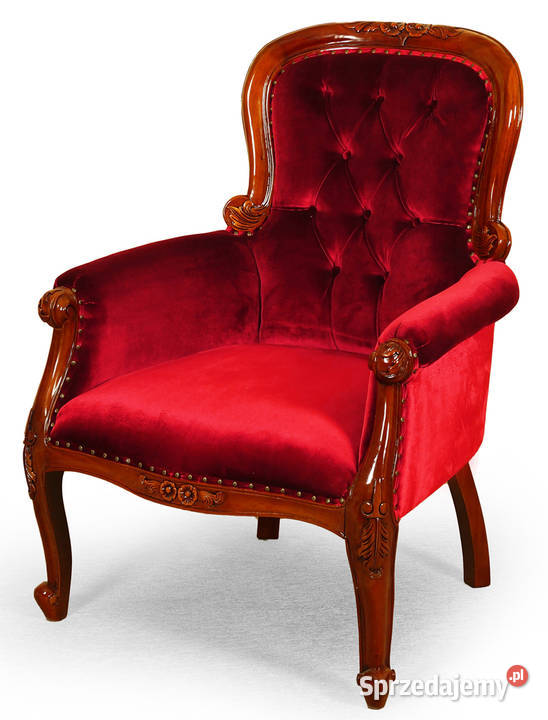 Nowy fotel ludwikowski XXL Chesterfield 80236re 104cm Września