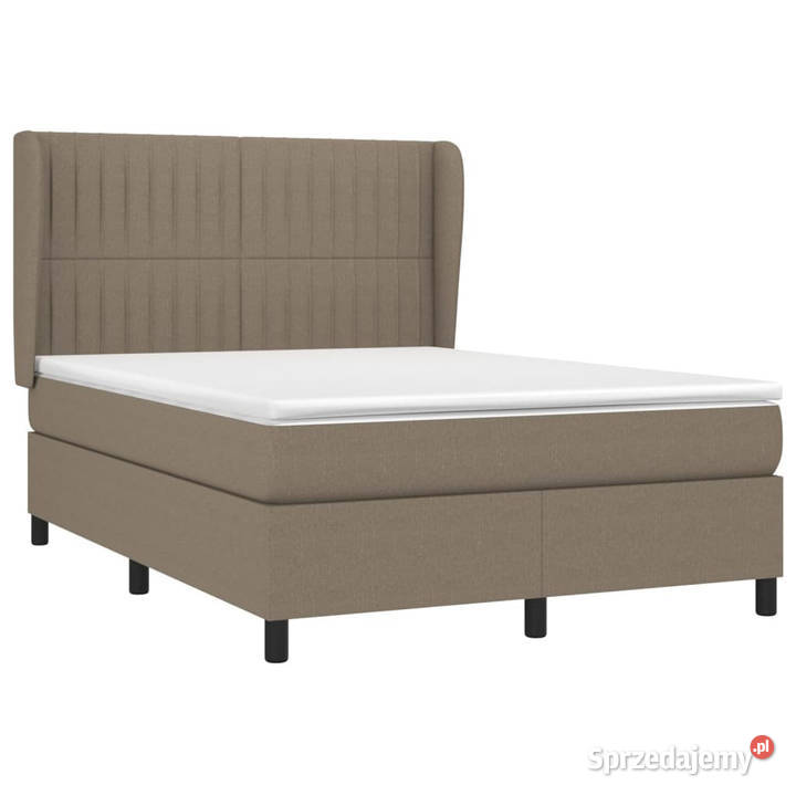 Łóżko kontynentalne z materacem taupe tkanina 147cm mazowieckie Warszawa