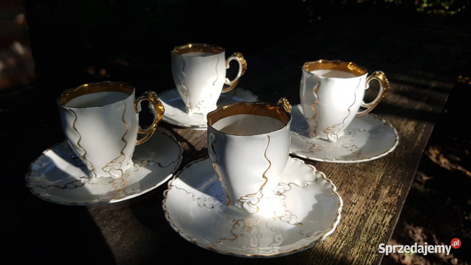 4 stare porcelanowe filiżanki śląskie Myszków