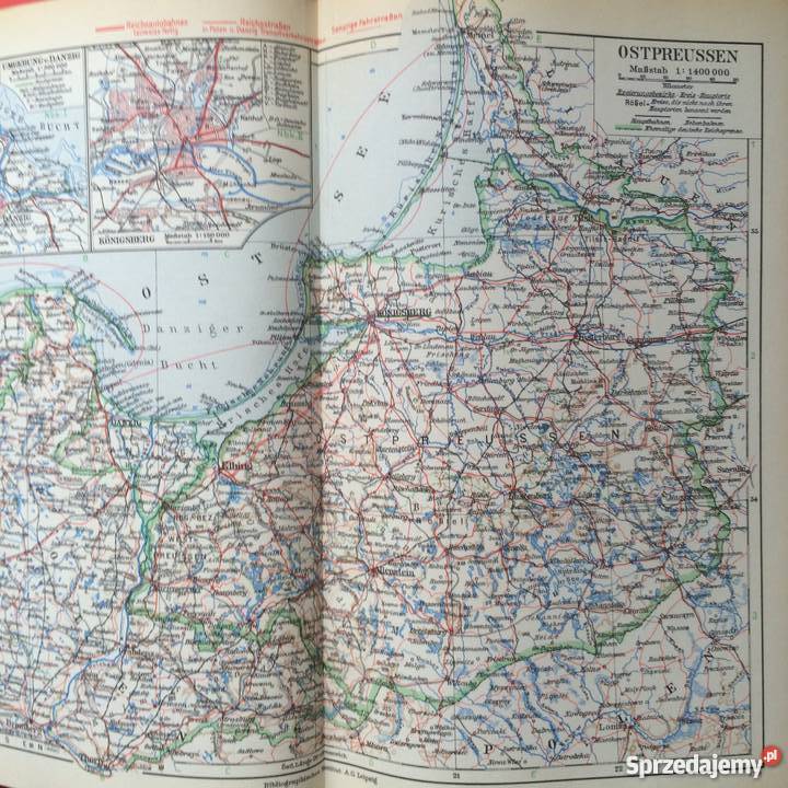1147 Niemiecki Atlas Świata Antykwariat