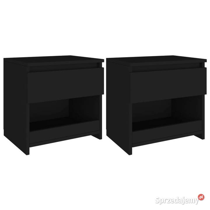 Szafki nocne 2 czarne 40x30x39 materiał Warszawa