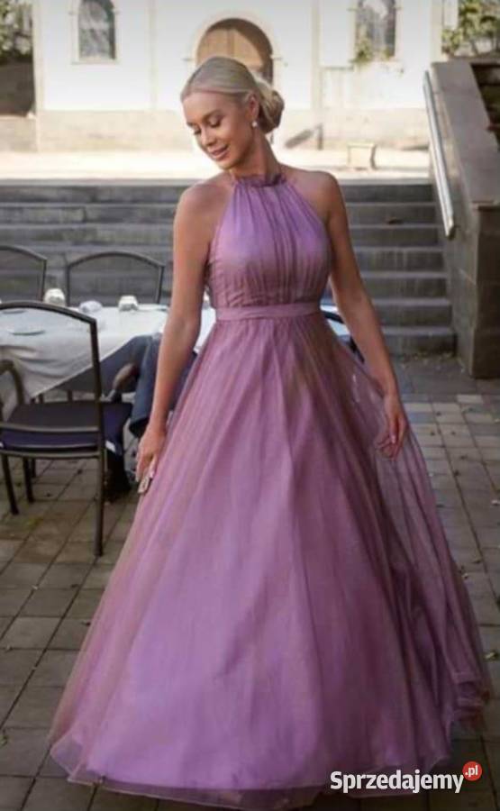 Jasnoróżowa elegancka sukienka maxi Spódnice i sukienki