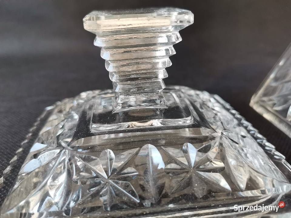 Stara ciekawa bomboniera cukiernica szkło Art Katowice sprzedam