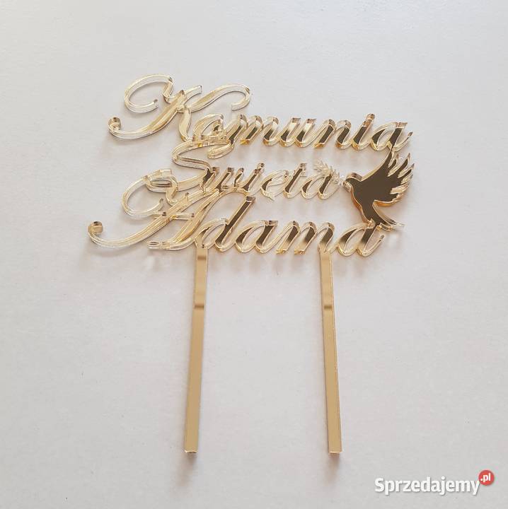 Topper komunia złoty imię dziecka Częstochowa