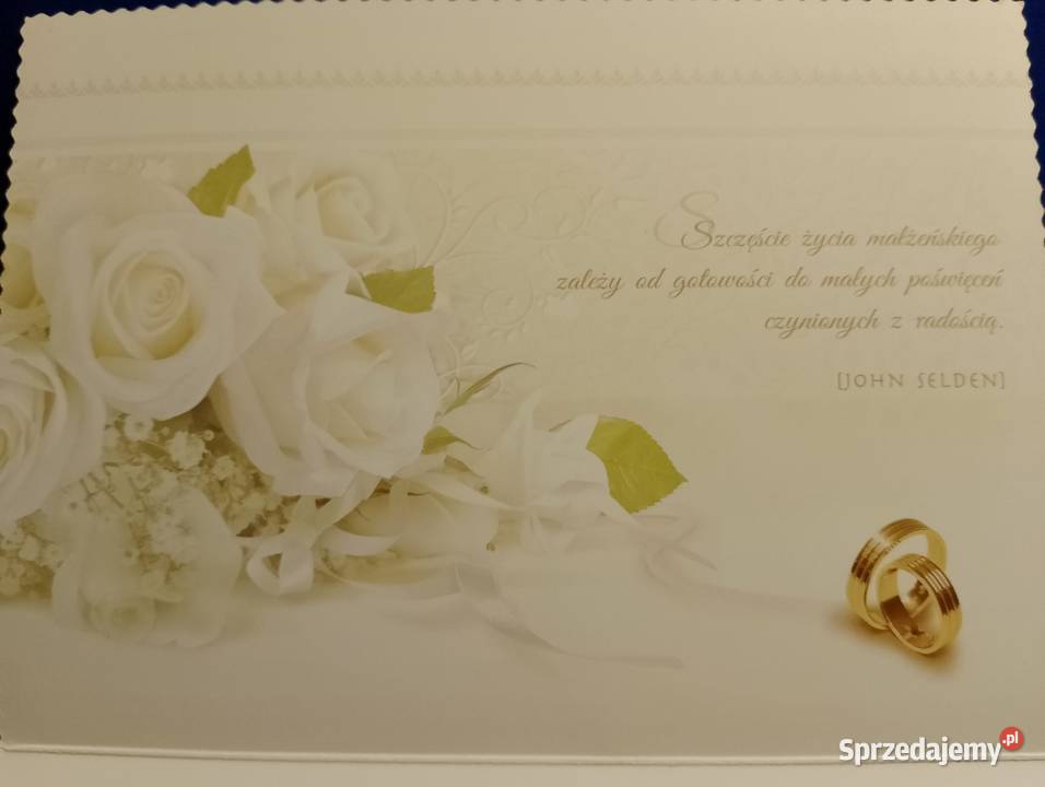 Kartka okolicznościowa z życzeniami W DNIU ŚLUBU Oborniki