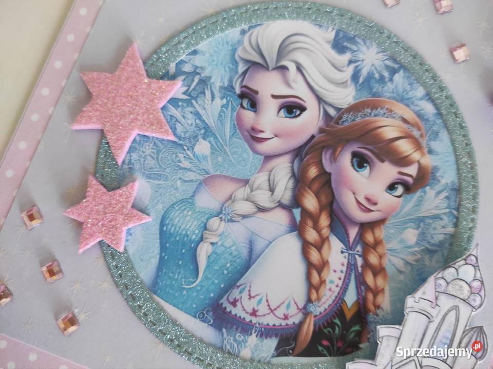 Kartka urodzinowa ręcznie robiona Kraina lodu Łódź