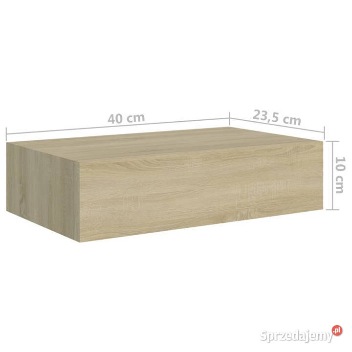 Półki ścienne z szufladą 2 dąb 40x235x10 MDF Warszawa sprzedam