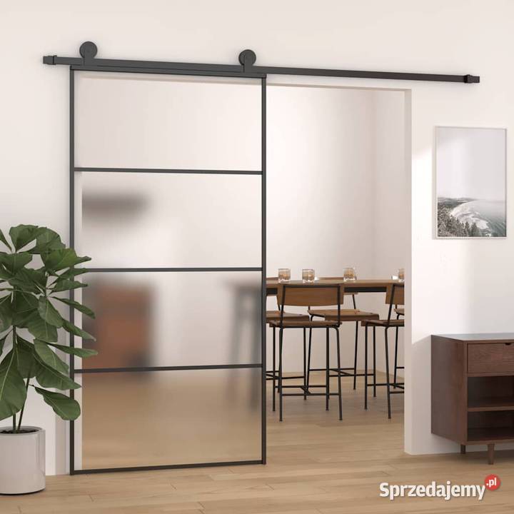 Drzwi przesuwne szkło ESG i aluminium 1025x205 Warszawa