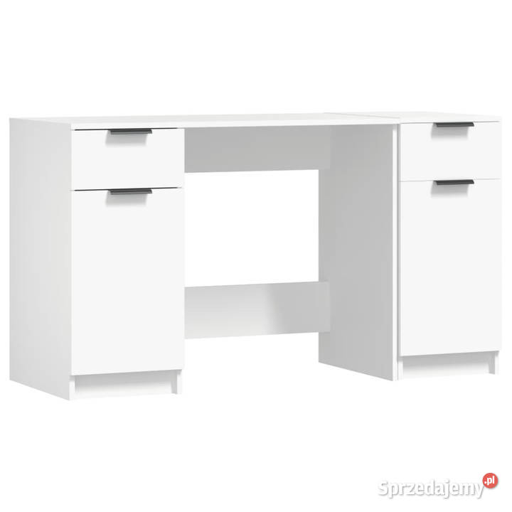Biurko z szafką boczną białe materiał Warszawa