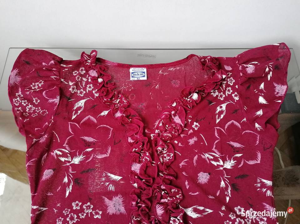 NOWA WIŚNIOWA BLUZKA Z SIATECZKI RXL Łódź
