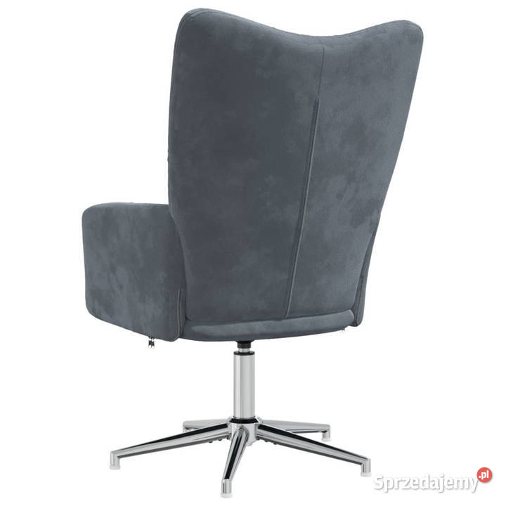 Fotel ciemnoszary obity aksamitem WM328118 Warszawa sprzedam