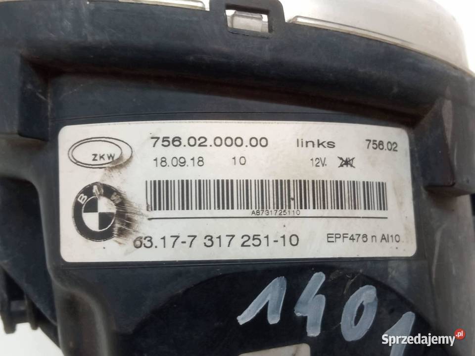 HALOGEN LEWY PRZÓD LED 7317251 Bmw X6 II Lampy przeciwmgielne
