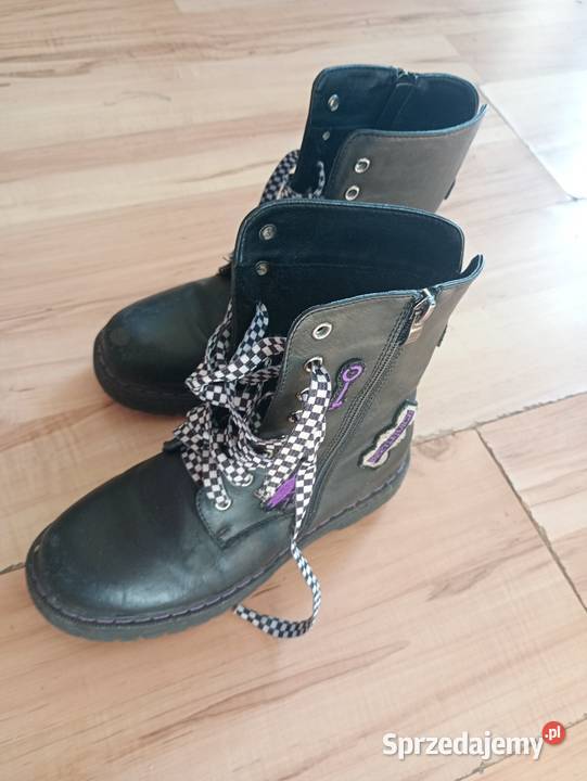 buty czarne wysokie 35 wys 21 używane czarny Pozostałe Szczecin