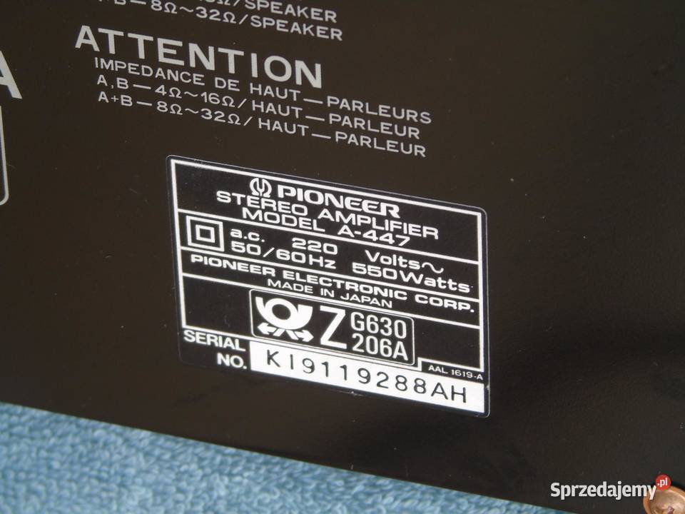 Wzmacniacz Pioneer A447 mocny 550 wat śliczny i Jasło