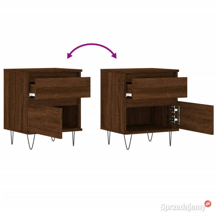 Szafki nocne 2 brązowy dąb 40x35x50 WM830683 mazowieckie Warszawa