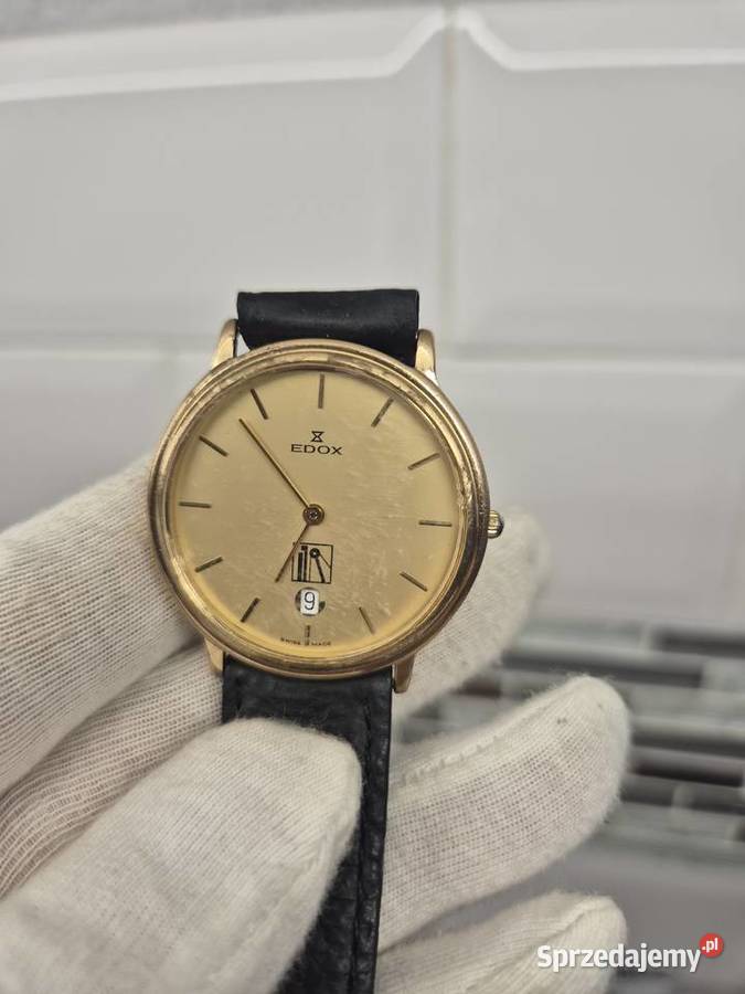 Męski zegarek szwajcarski Edox quartz śląskie Chorzów