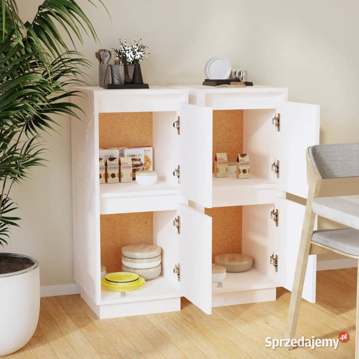 Szafki boczne 2 białe 315x34x75 drewno sosnowe sprzedam