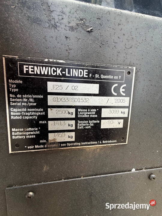 wózek widłowy elektryczny LINDE E25 Triplex 590m Wózki widłowe