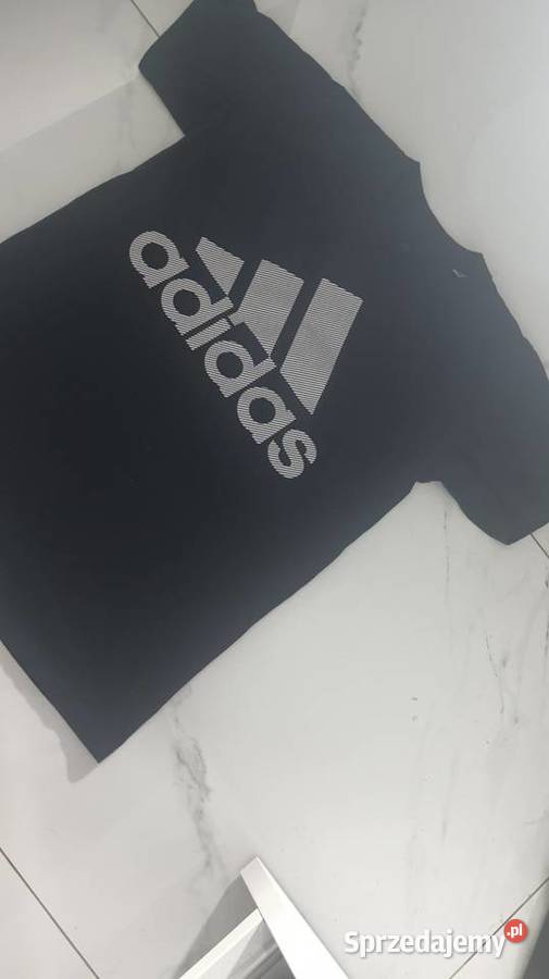 Tshirt Adidas czarny duże białe logo czarny Suwałki