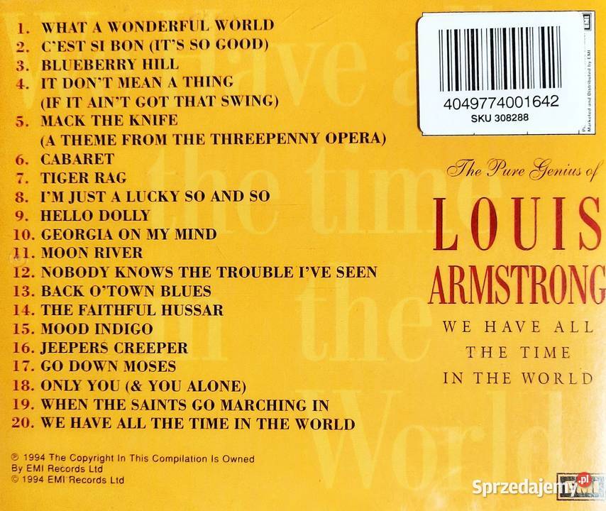 Wspaniały Album CD Louis Armstrong The Pure Wołomin
