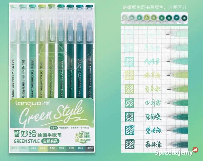 Zestaw 9 długopisów żelowych Languo w odcieniach Kwidzyn