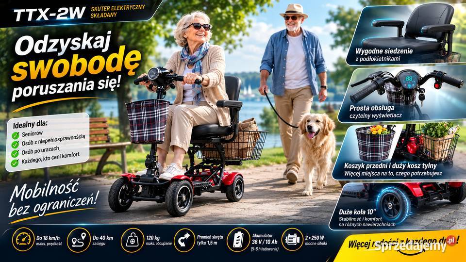 Skuter dls seniorów elektryczny składany Wołomin