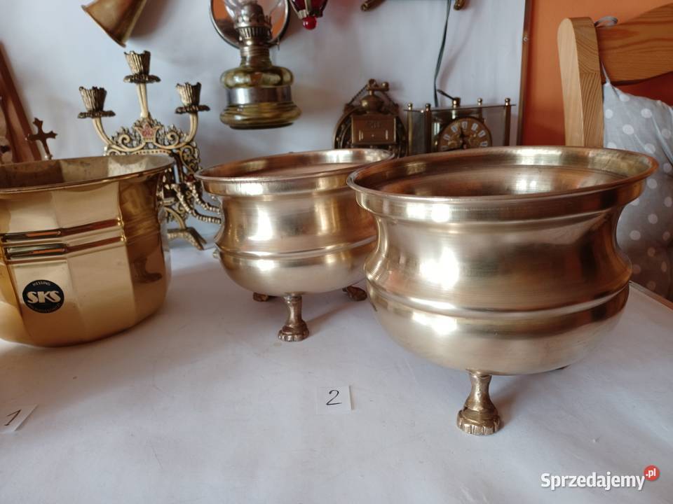 Komplet dwóch mosiężnych pięknych donic Kolekcja