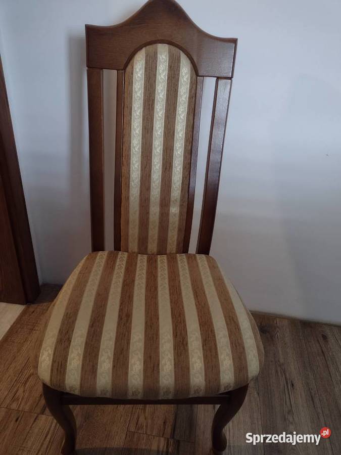 unikatowy stół dębowy rozkładany 6 krzeseł Bierna