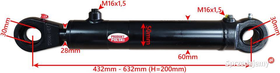 SIŁOWNIK cylinder SKOK 200 PŁUG CHWYTAK krokodyl