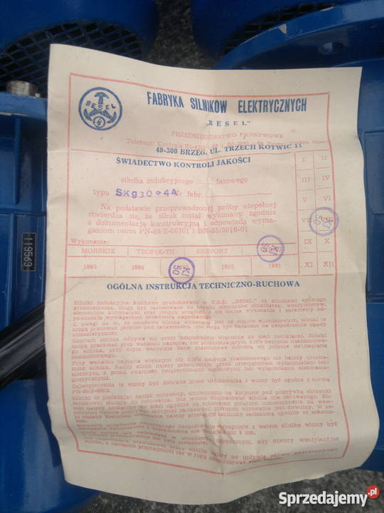 silnik 055 kW 3 typ SKg 804A Besel 1400 obrmin Dąbrowa Górnicza sprzedam