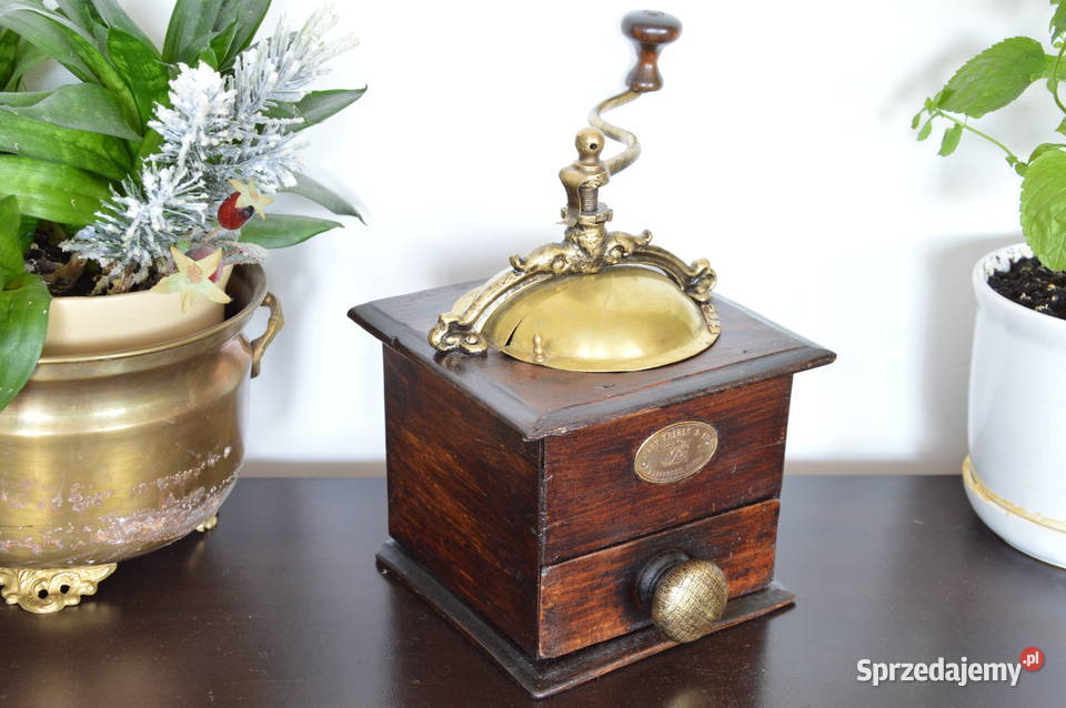 drewniany MŁYNEK dekoracyjny stary do kawy Antyki Jastrzębie-Zdrój