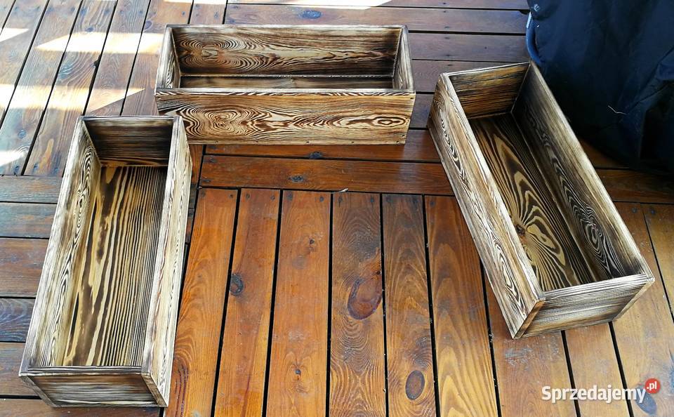 Doniczka drewniana osłonka drewniana opalana Radków sprzedam