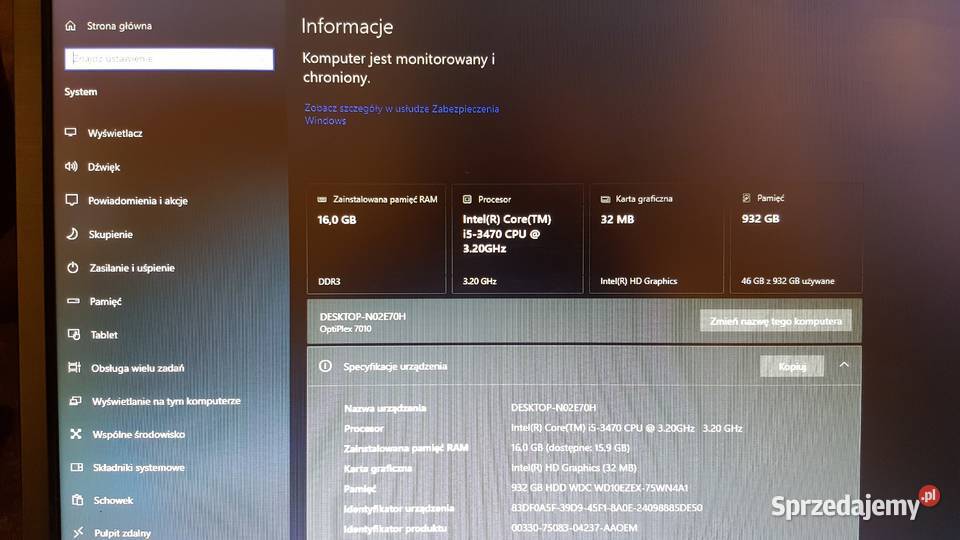 Komputer DELL Monitor LED LG 20 Zielona Góra